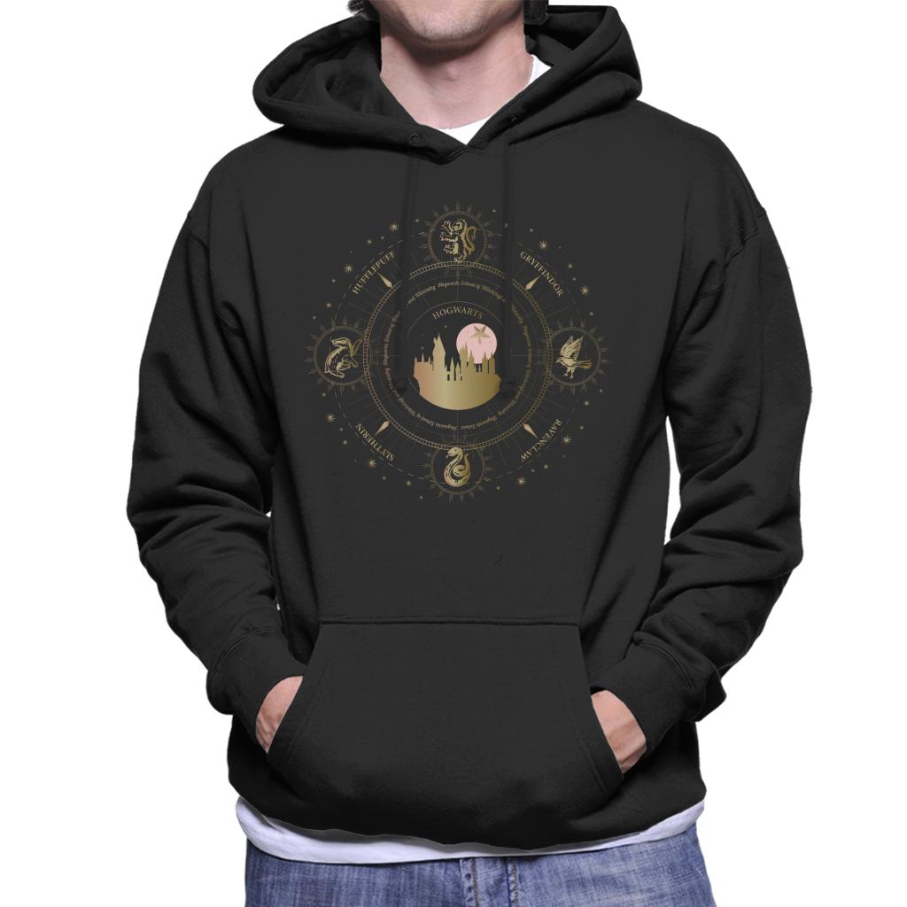 Harry Potter Hogwarts Houses Gold Silhouette Men's Hooded product image 1