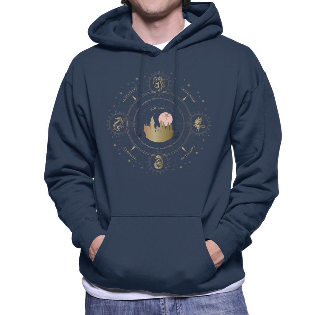 Harry Potter Hogwarts Houses Gold Silhouette Men's Hooded product image 6