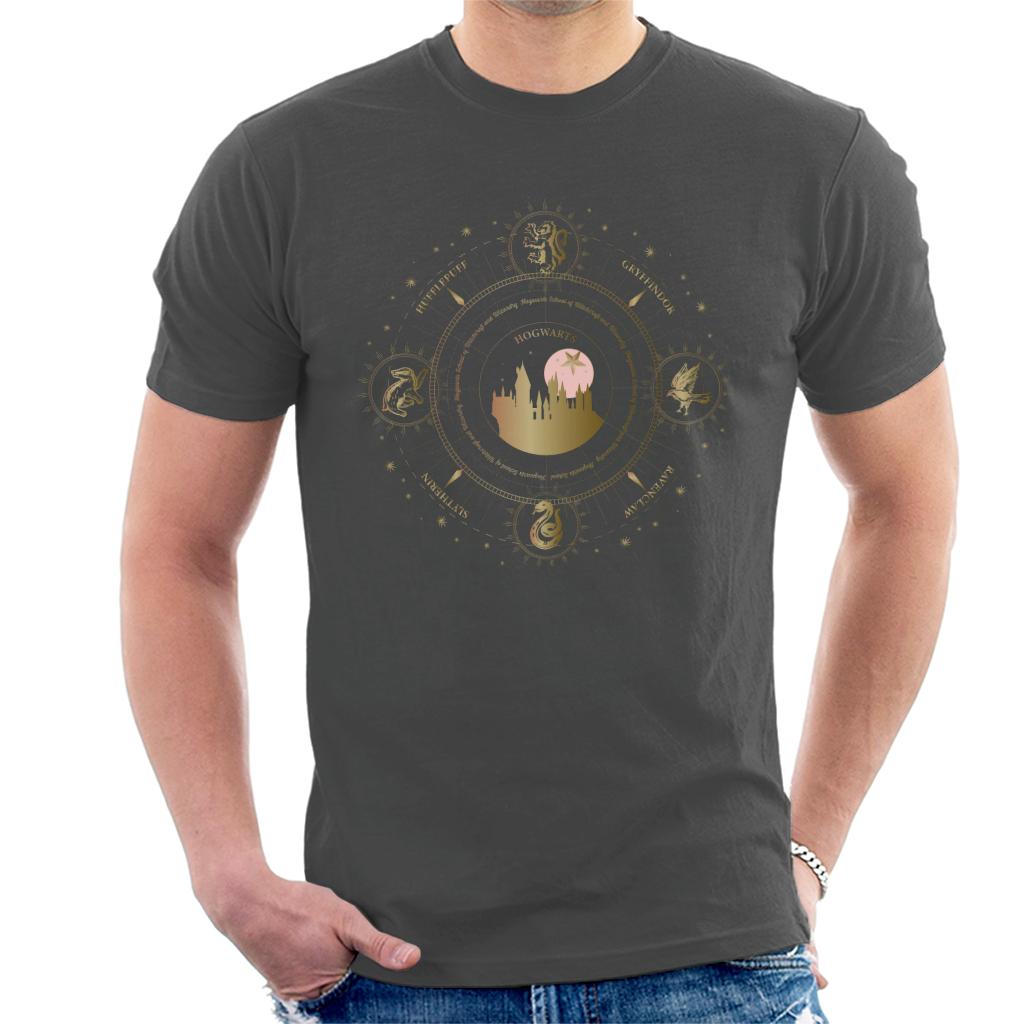 Harry Potter Hogwarts Houses Gold Silhouette Men's T-Shirt product image 4