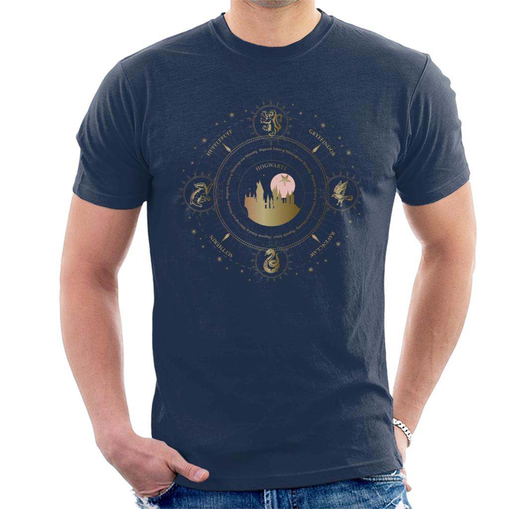 Harry Potter Hogwarts Houses Gold Silhouette Men's T-Shirt product image 6