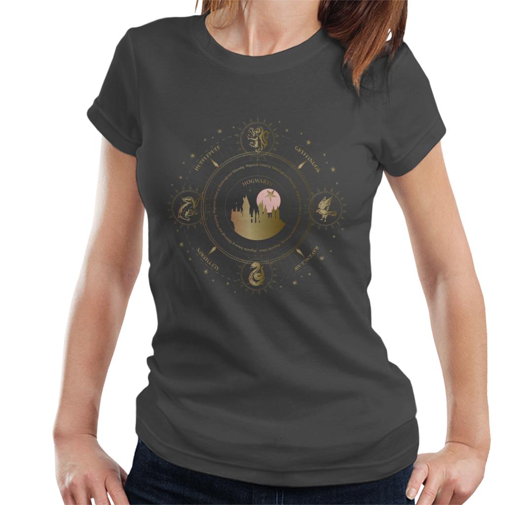 Harry Potter Hogwarts Houses Gold Silhouette Women's T-Shirt product image 4