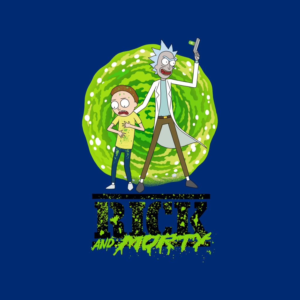 Rick and Morty Portal Green Splatter Text Men's Sweatshirt product image 5