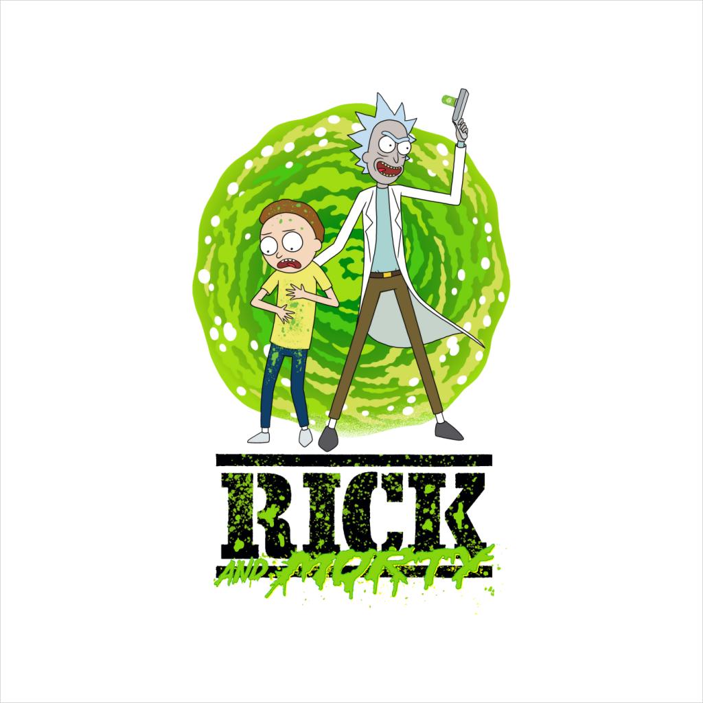 Rick and Morty Portal Green Splatter Text Women's Sweatshirt product image 2