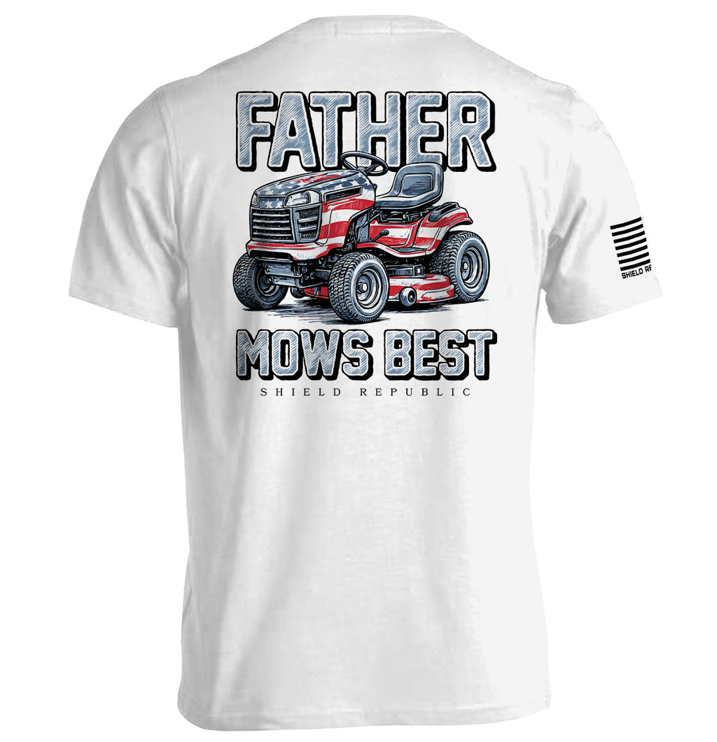Father Mows Best Stars and Stripes