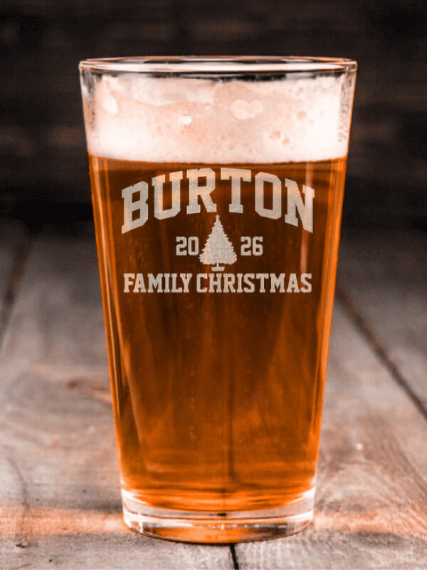 Christmas Varsity : Pint Glasses - Engraved