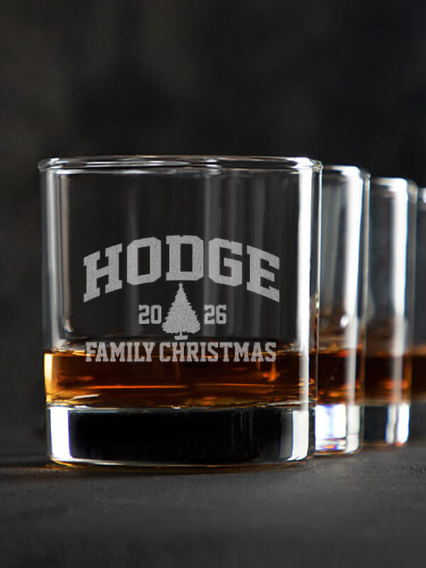 Christmas Varsity : Rocks Glasses - Engraved
