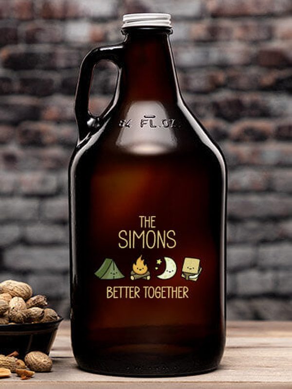 Better Together Camping : Beer Growlers - Color Printed
