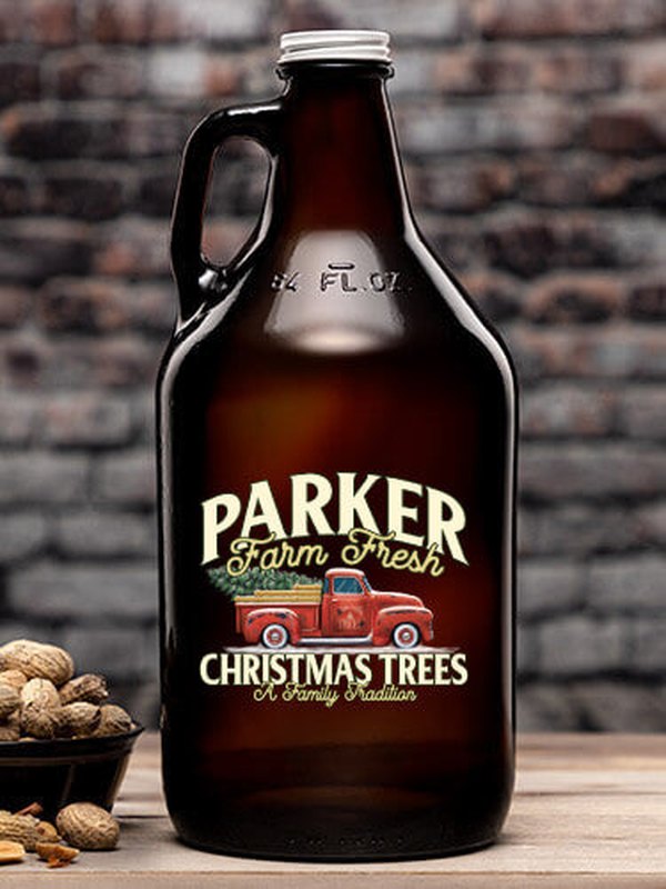 Christmas Tree Farm : Beer Growlers - Color Printed