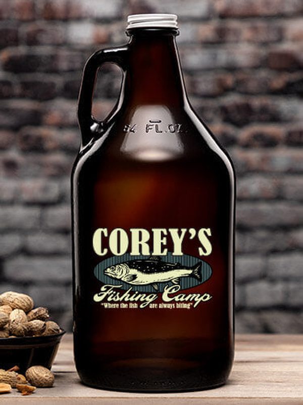 Fishing Camp : Beer Growlers - Color Printed