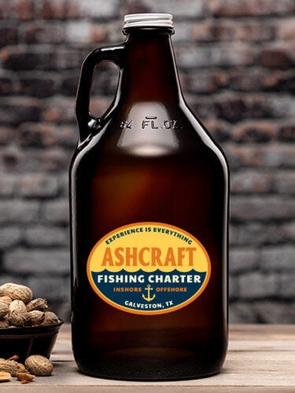 Fishing Charter : Beer Growlers - Color Printed