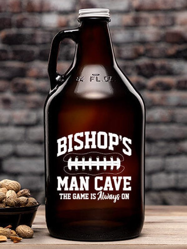 Football Man Cave : Beer Growlers - Color Printed