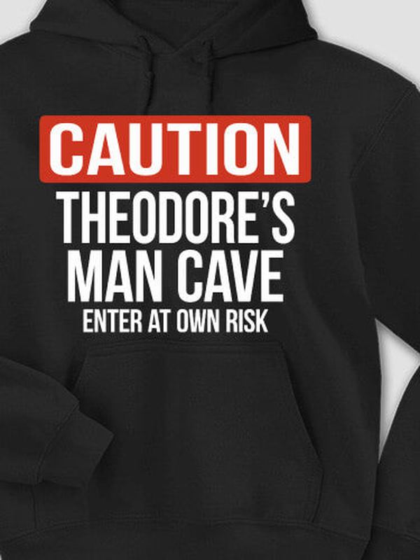 Caution Man Cave : Printed Hoodies product image 1