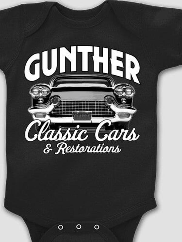 Classic Cars : Printed Baby Bodysuits