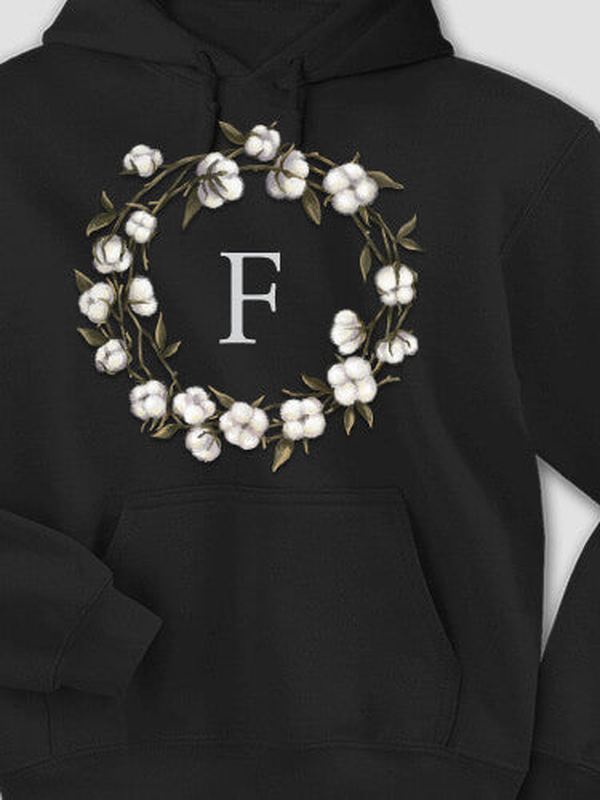 Cotton Wreath Monogram : Printed Hoodies product image 1