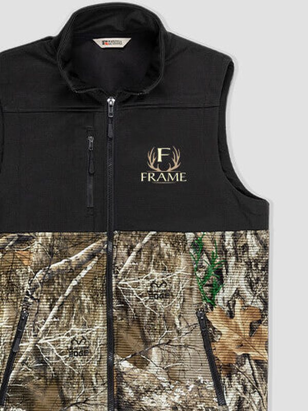Antler Monogram : Embroidered 2-Tone Camo Vests