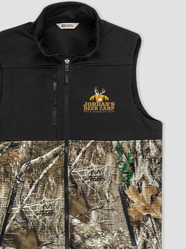 Deer Camp : Embroidered 2-Tone Camo Vests
