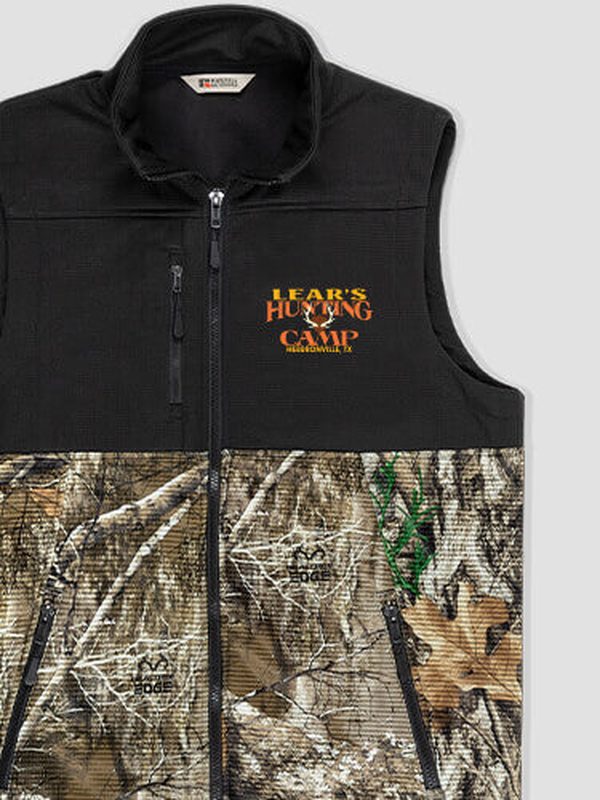 Elk Hunting Camp : Embroidered 2-Tone Camo Vests