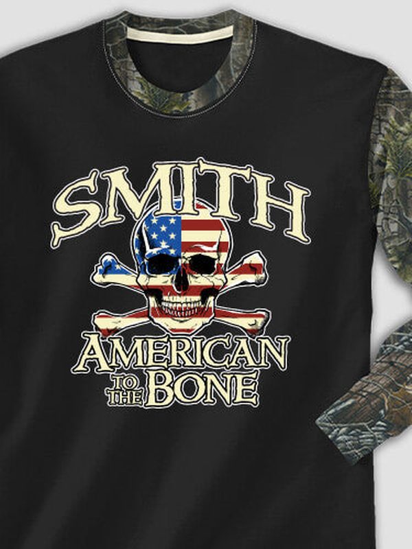 American to the Bone : Printed 2-Tone Camo Long Sleeves