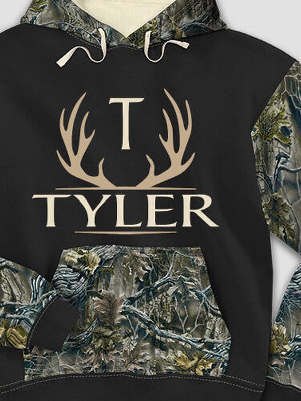Antler Monogram : Printed 2-Tone Camo Hoodies product image 1