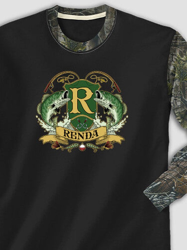 Bass Coat Of Arms : Printed 2-Tone Camo Long Sleeves product image 1