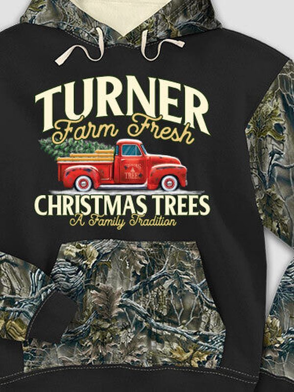Christmas Tree Farm : Printed 2-Tone Camo Hoodies product image 1