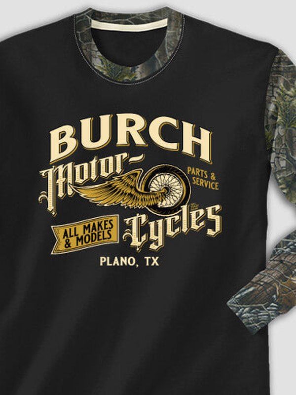 Classic Motorcycles : Printed 2-Tone Camo Long Sleeves