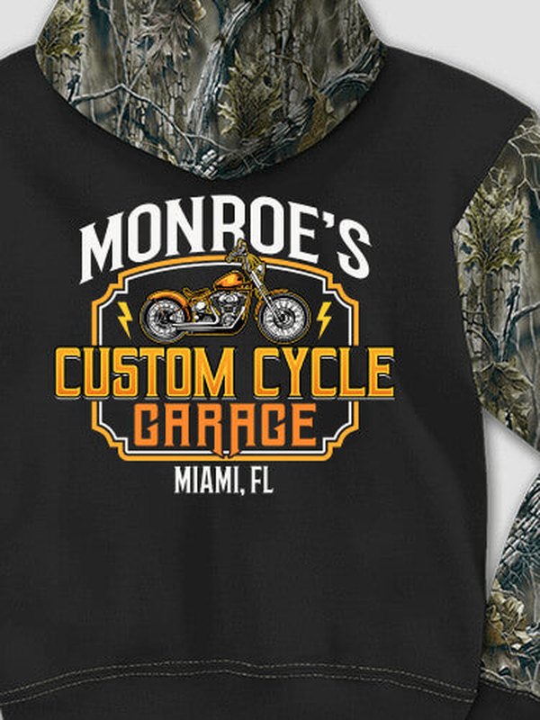 Custom Cycle Garage BP : Printed 2-Tone Camo Hoodies product image 1