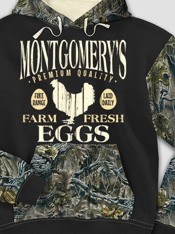Farm Fresh Eggs : Printed 2-Tone Camo Hoodies product image 1