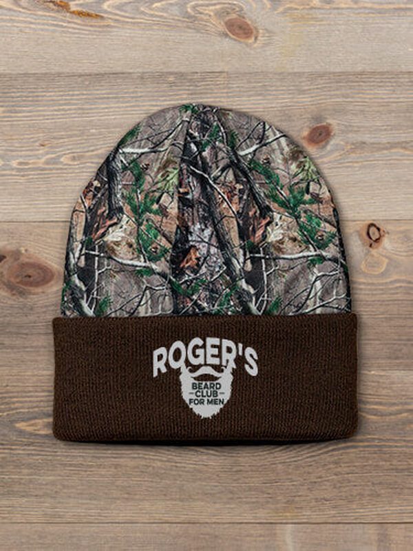 Beard Club : Embroidered 2-Tone Camo Cuffed Beanie