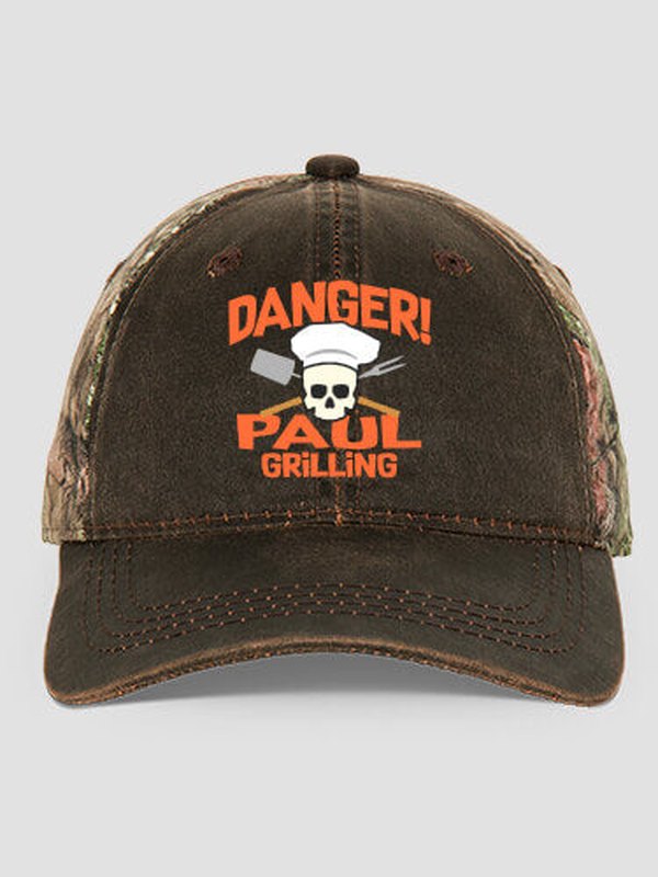 Danger Grilling : Embroidered 2-Tone Camo Hats