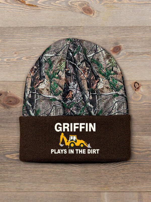 Dirt Shirt - Backhoe : Embroidered 2-Tone Camo Cuffed Beanie product image 1