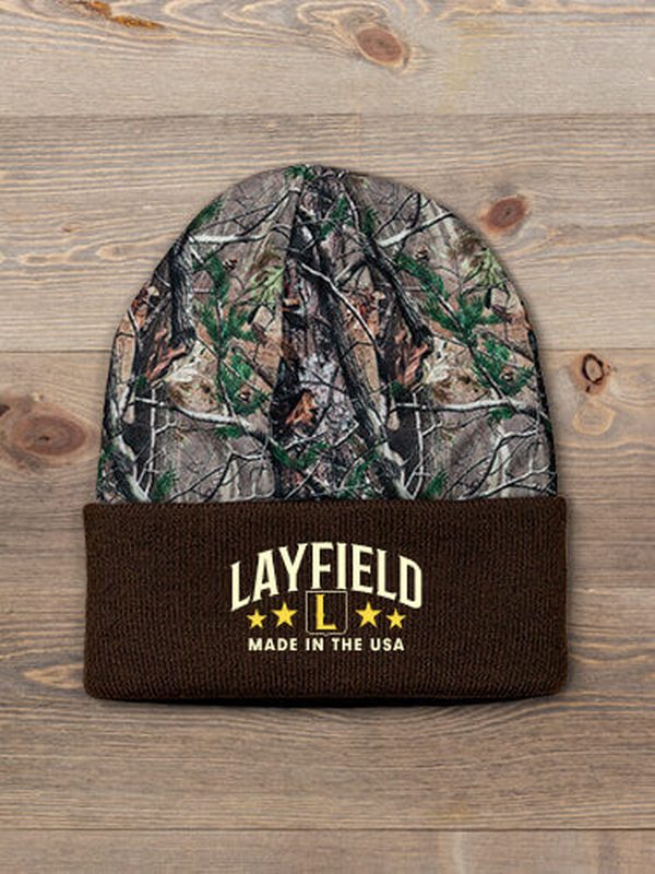 Eagle Monogram : Embroidered 2-Tone Camo Cuffed Beanie