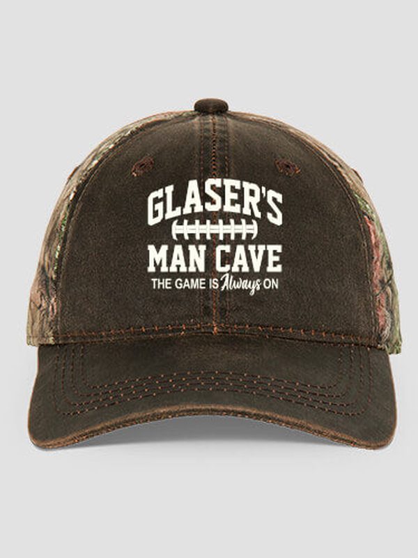 Football Man Cave : Embroidered 2-Tone Camo Hats