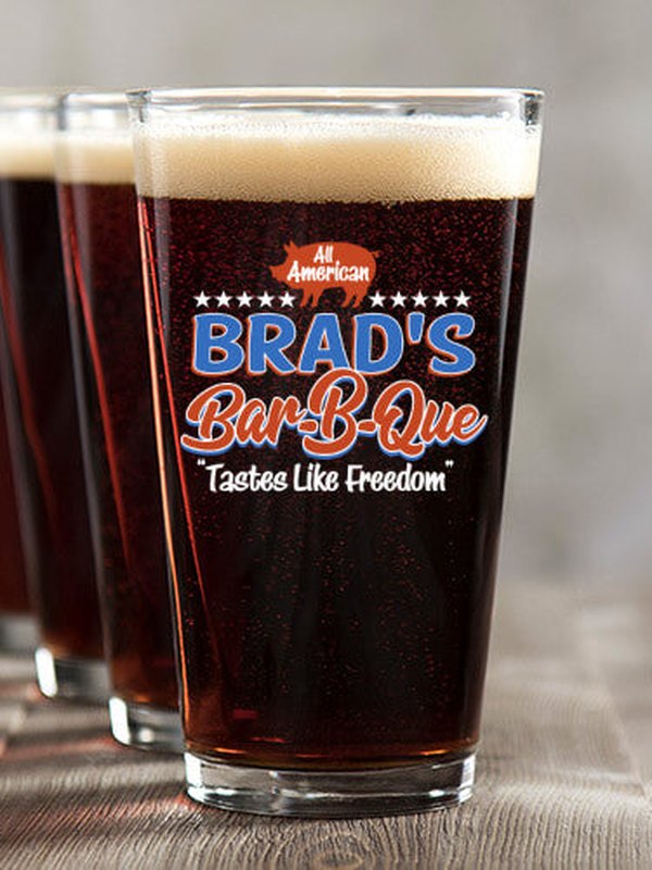 All American BBQ : Pint Glasses - Color Printed