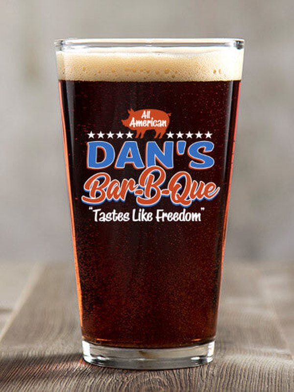 All American BBQ : Pint Glasses - Color Printed