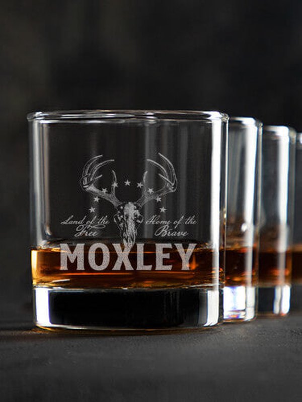 American Hunter : Rocks Glasses - Engraved