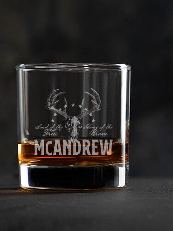 American Hunter : Rocks Glasses - Engraved