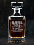 Antique Drag Race : Whiskey Decanter - Engraved
