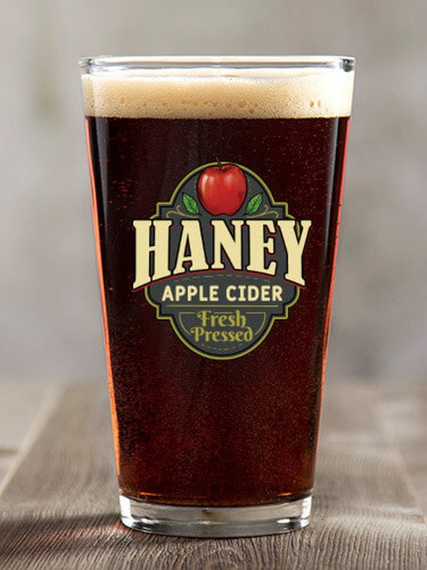 Apple Cider : Pint Glasses - Color Printed