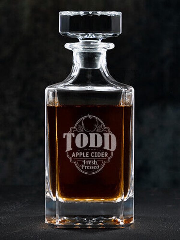 Apple Cider : Whiskey Decanter - Engraved