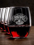 Apple Pie : Stemless Wine Glasses - Engraved