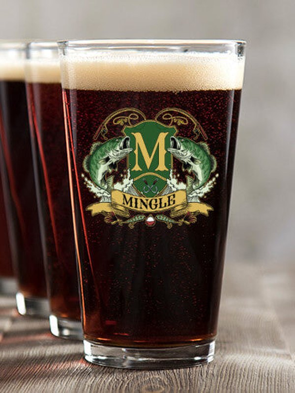 Bass Coat Of Arms : Pint Glasses - Color Printed product image 1