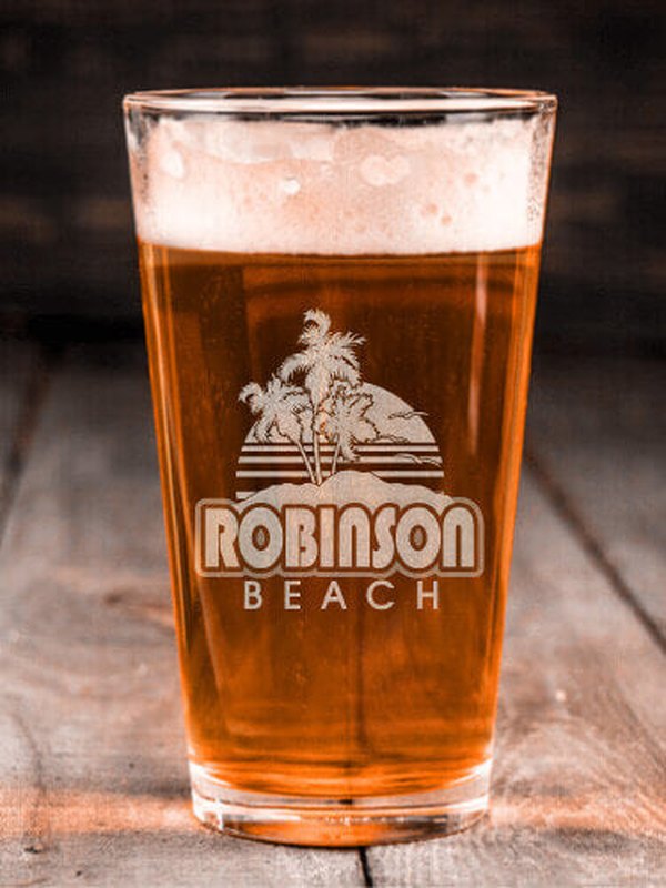Beach : Pint Glasses - Engraved