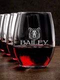 Bear : Stemless Wine Glasses - Engraved