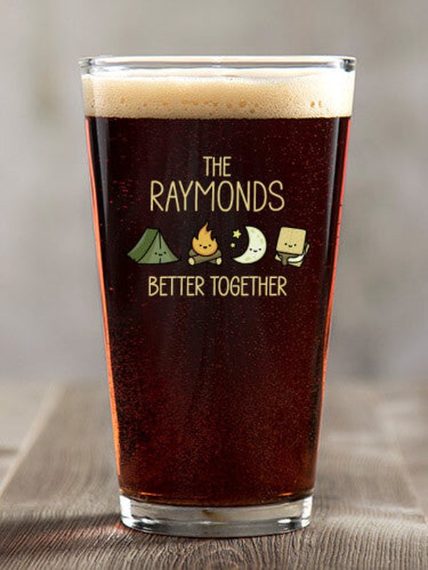 Better Together Camping : Pint Glasses - Color Printed