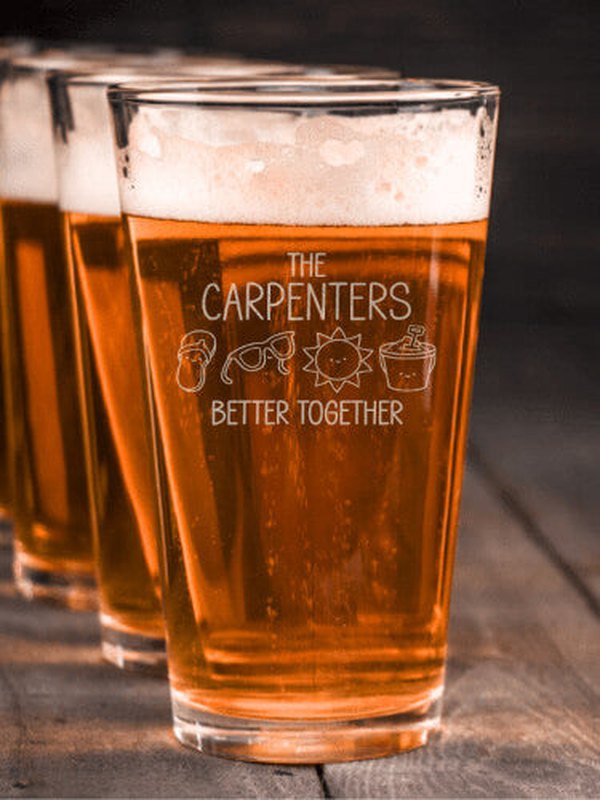 Better Together Vacation : Pint Glasses - Engraved