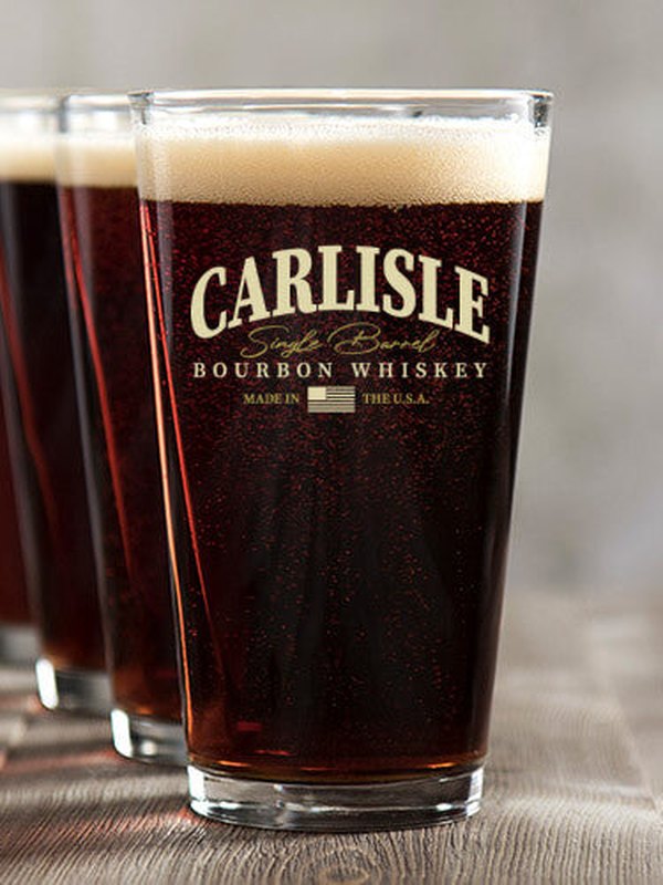 Bourbon Whiskey : Pint Glasses - Color Printed