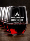 Camp : Stemless Wine Glasses - Engraved