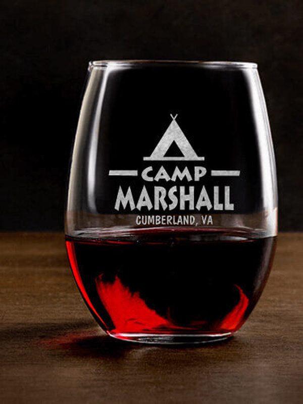 Camp : Stemless Wine Glasses - Engraved