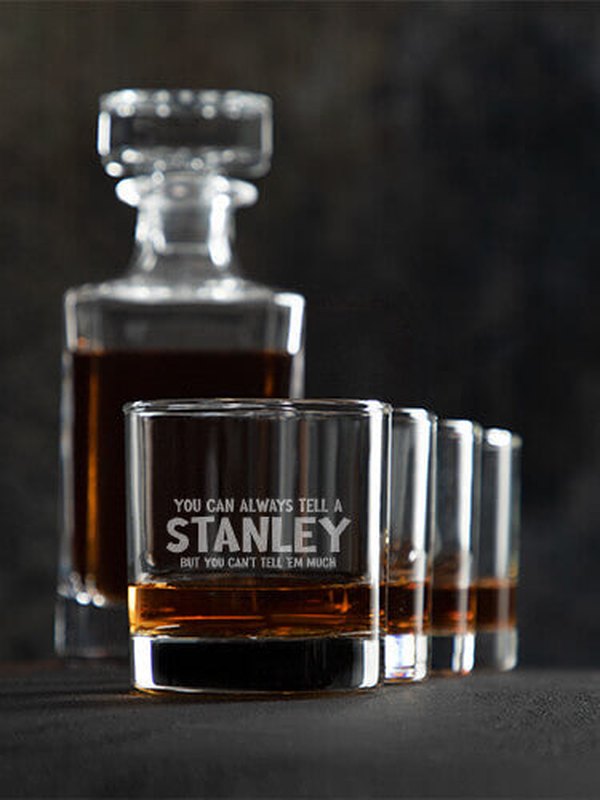Can't Tell 'Em Much : Decanter Rocks Glass Gift Sets - Engraved